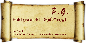 Peklyanszki Györgyi névjegykártya